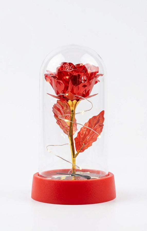Rosa eterna con luces Roja version pequeña