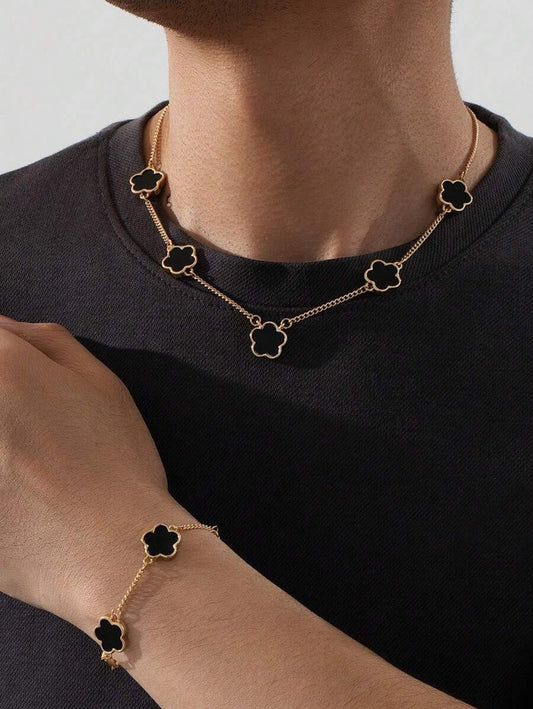 Set de Collar y Pulsera de Trebol