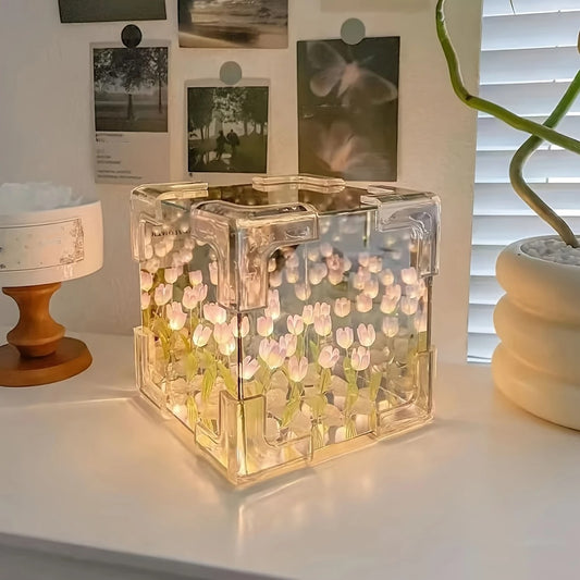Mini Cubo de Tulipanes